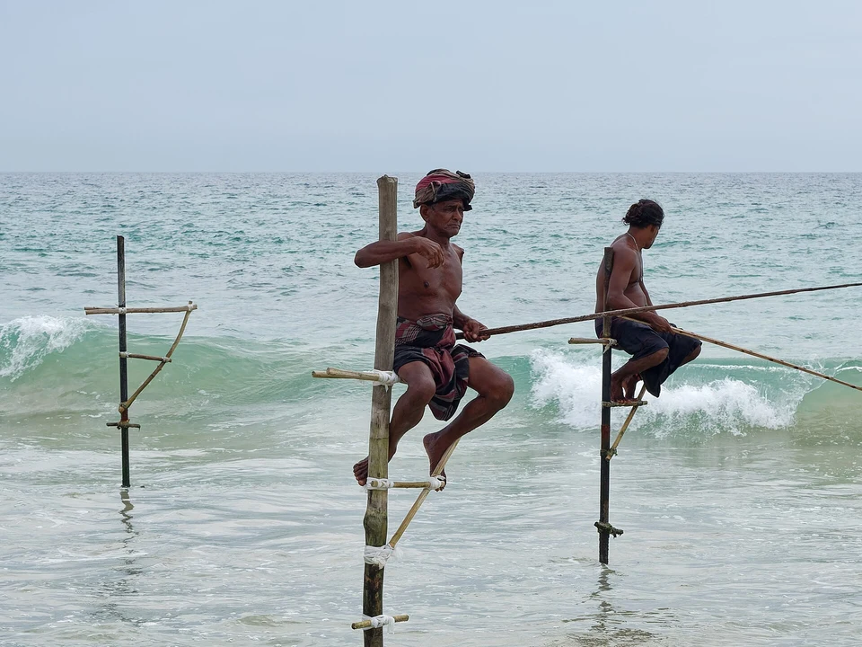 Stilt Fishermen at Dawn